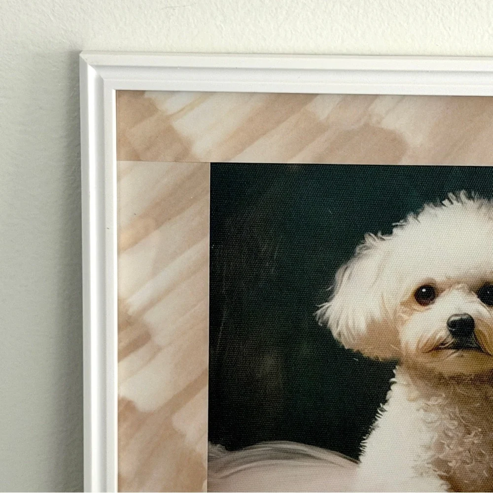 Ballet Pup Ballerina Bichon Frisé Dog Tutu Canvas Art Print Framed Wall Art